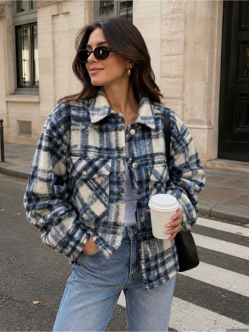 Zara Plaid Jacket Size Medium